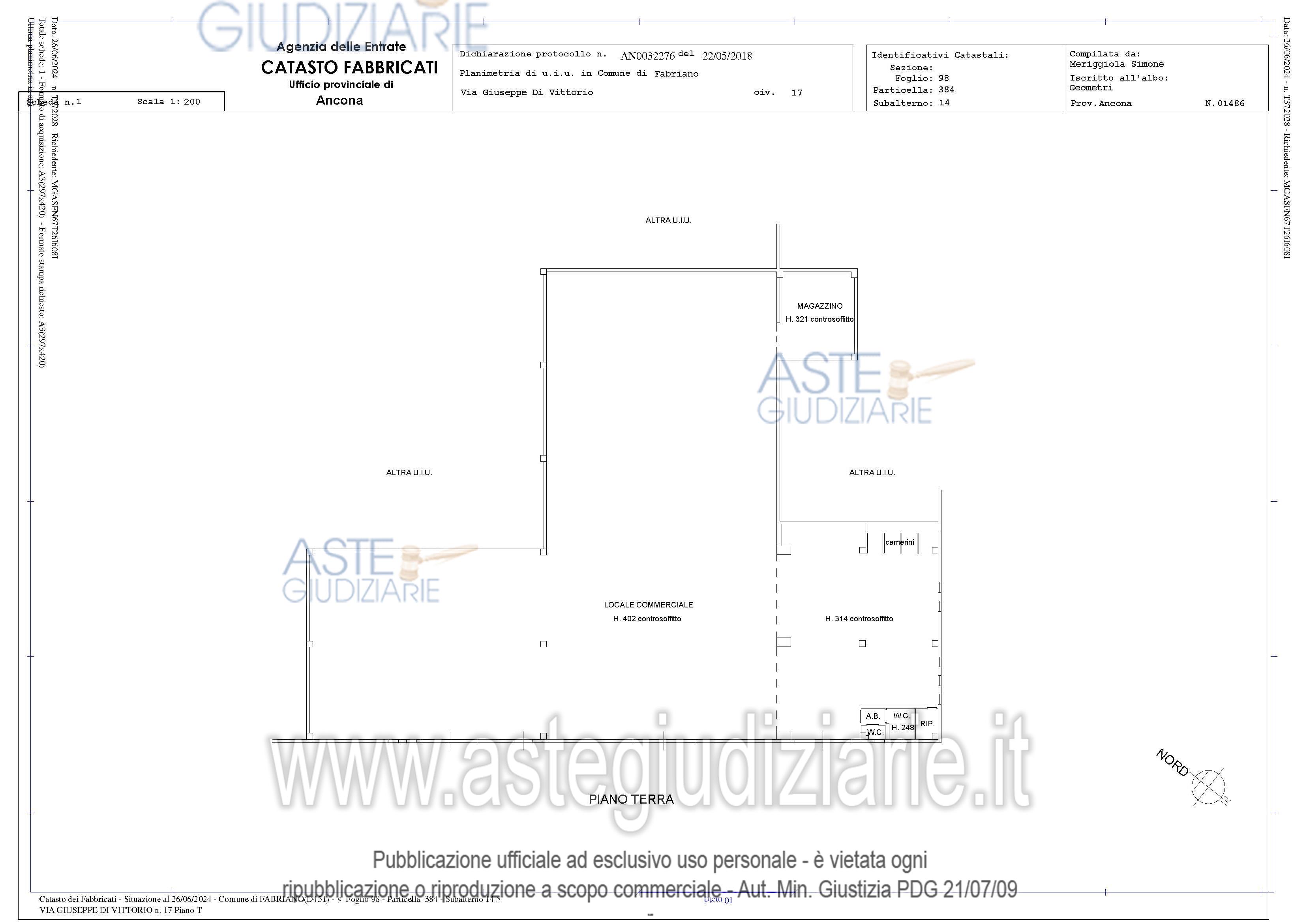 Planimetria del bene