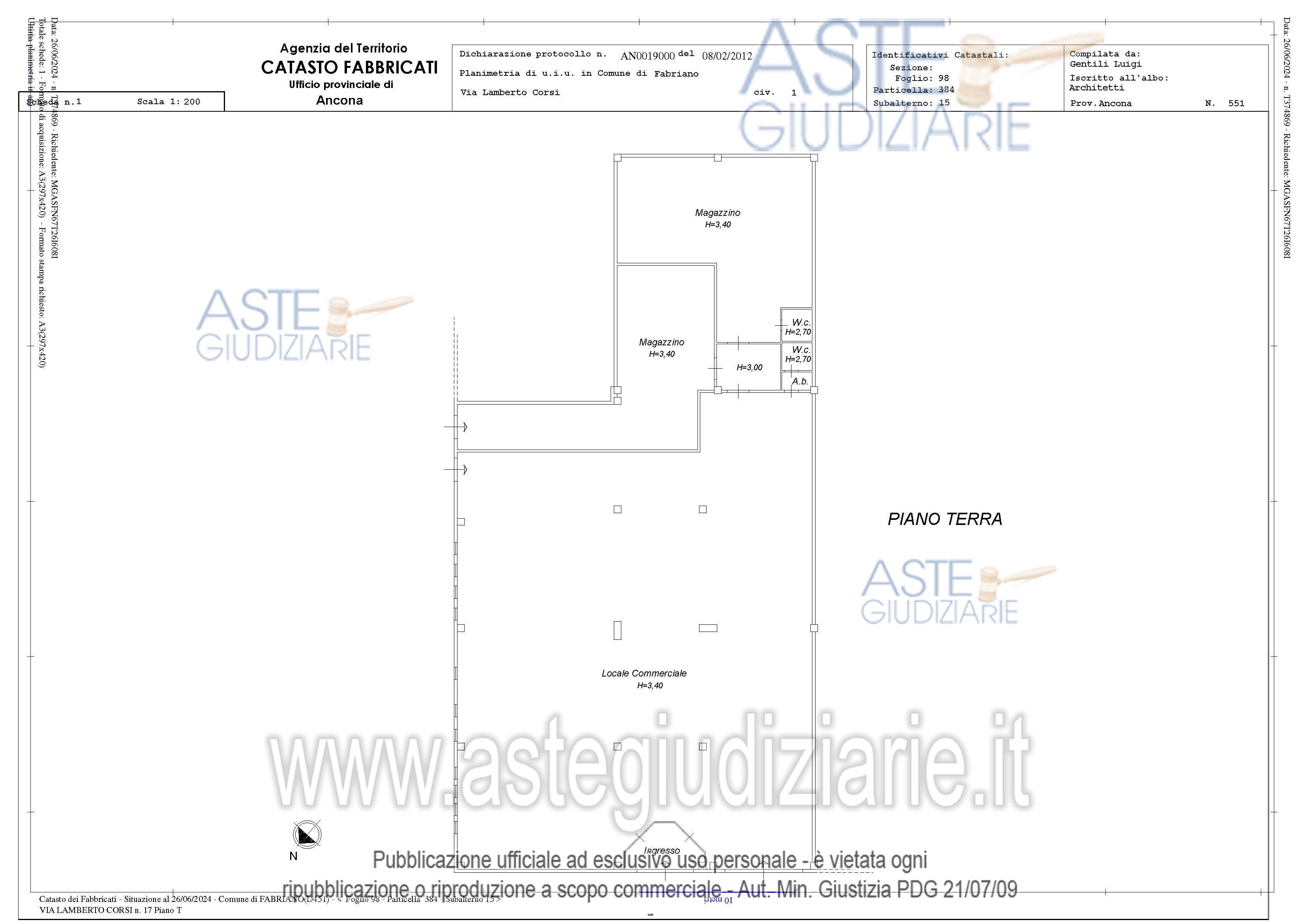 Planimetria del bene