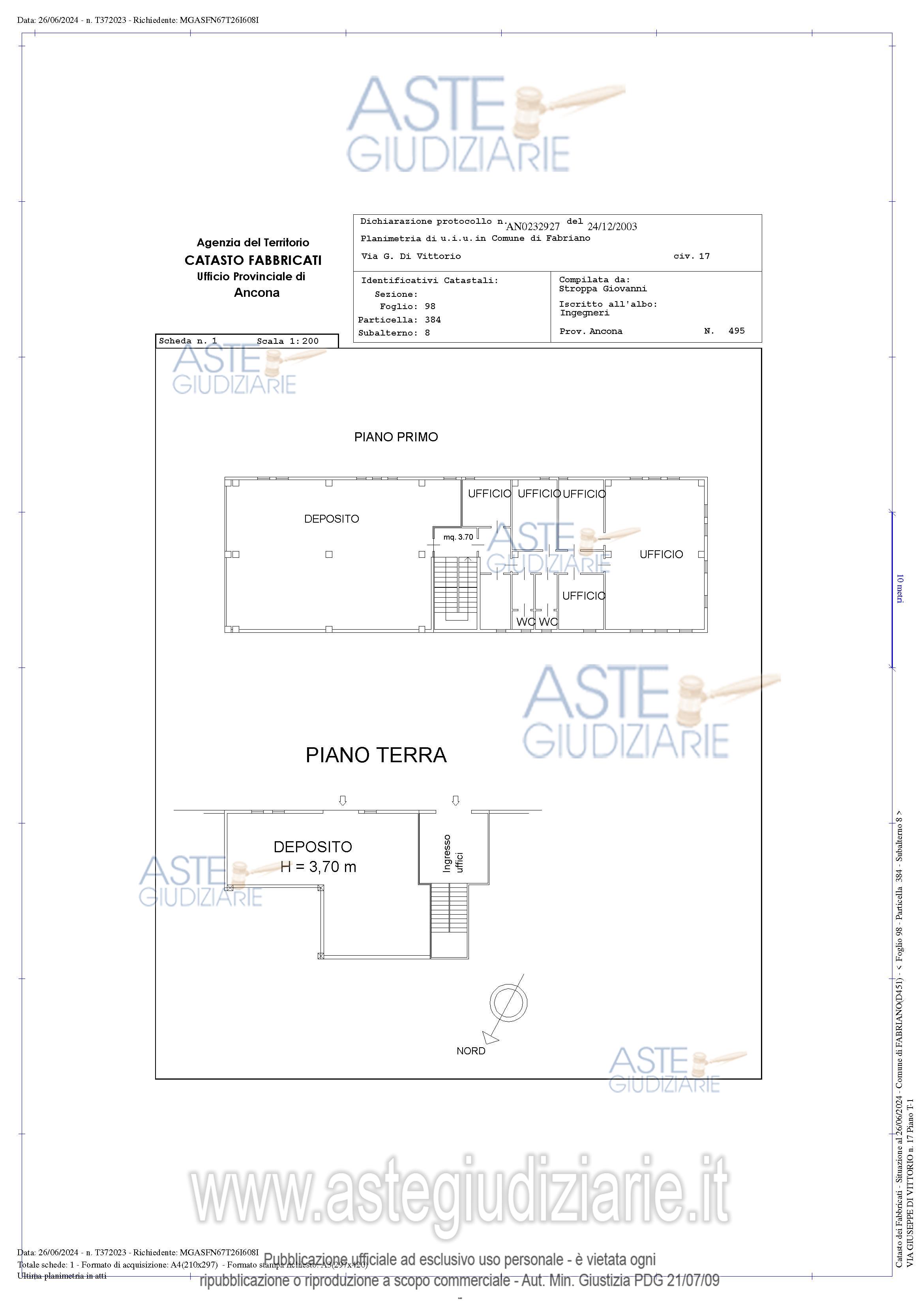 Planimetria del bene