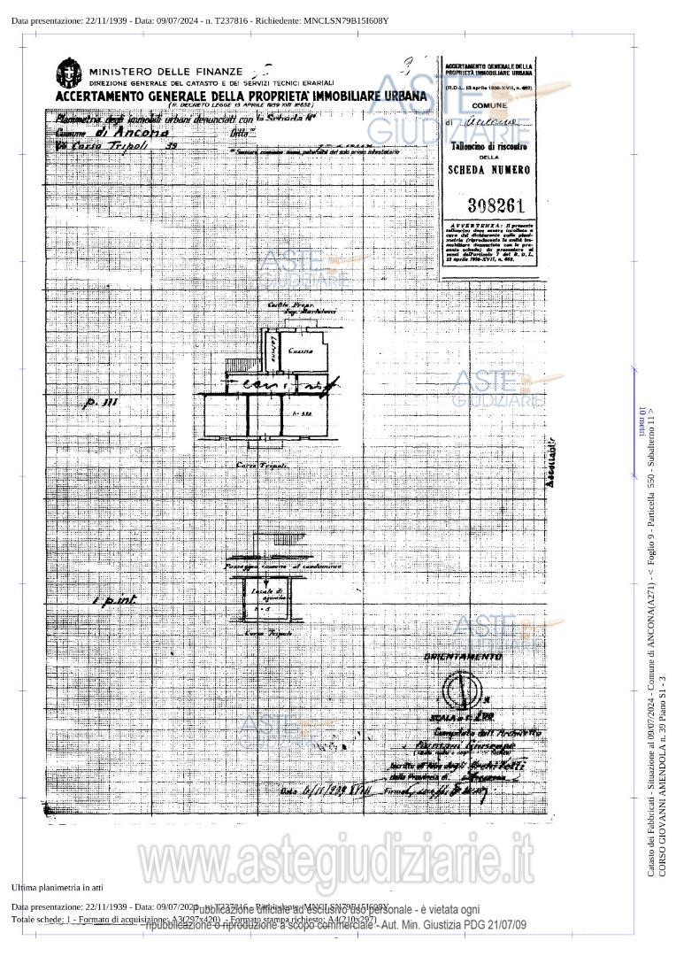 Planimetria del bene