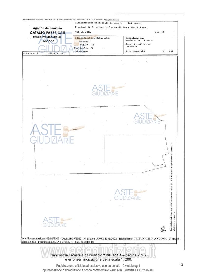 Planimetria del bene