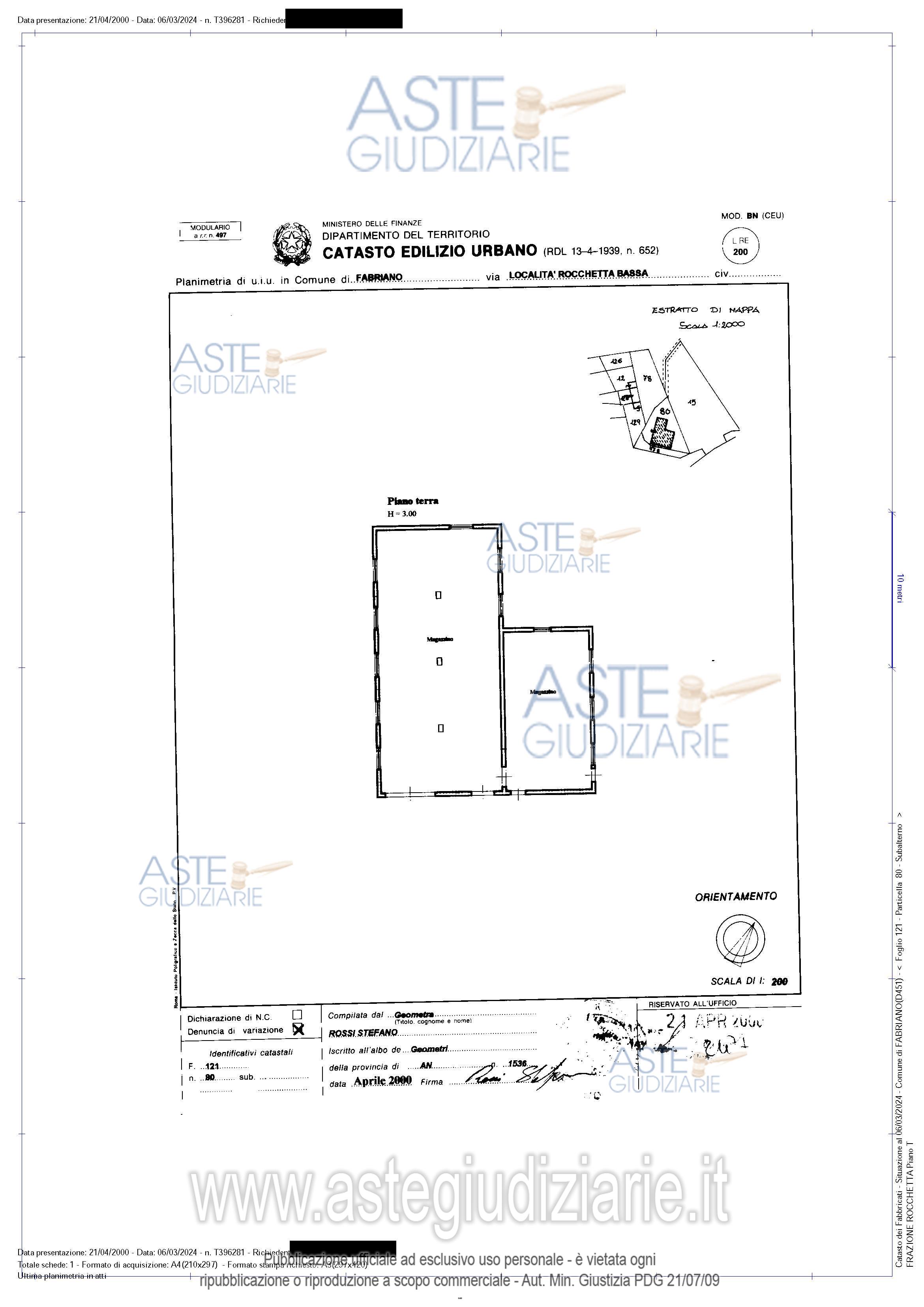 Planimetria del bene