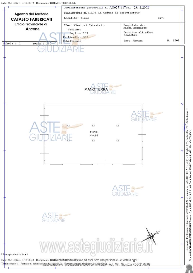 Planimetria del bene