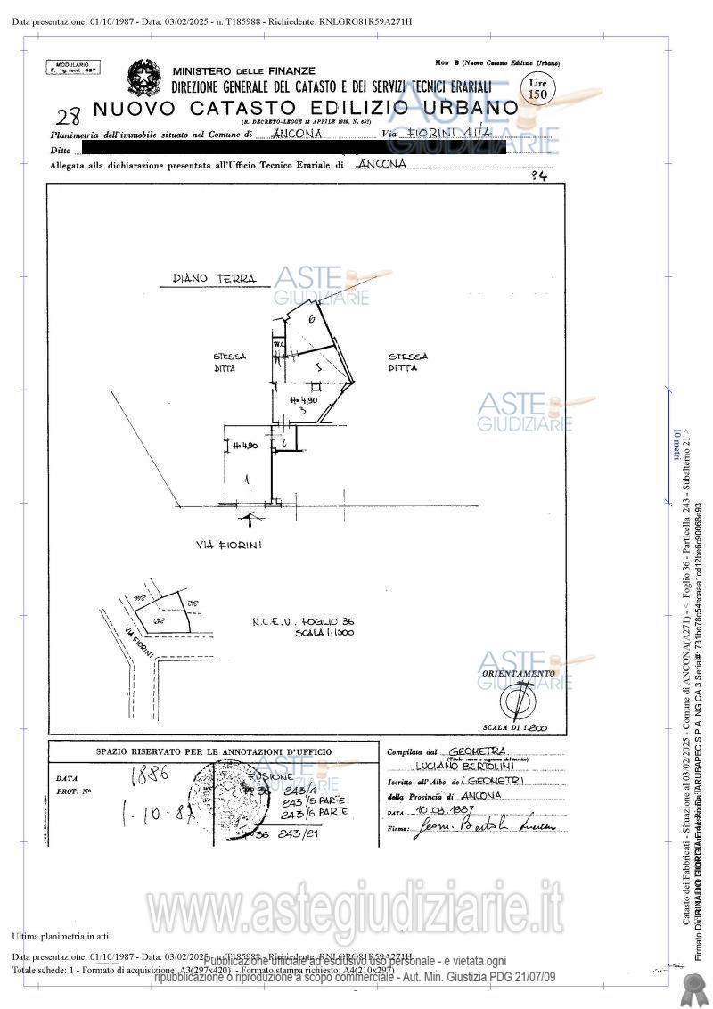 Planimetria del bene