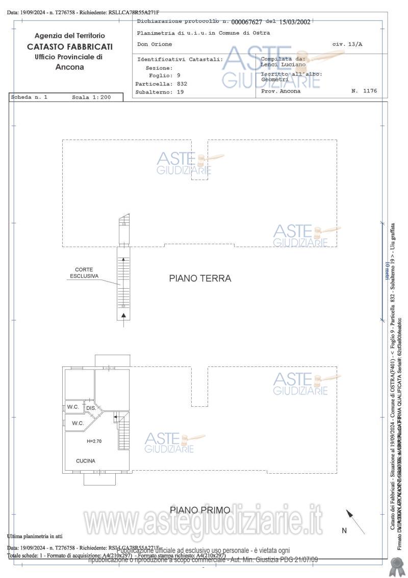 Planimetria del bene