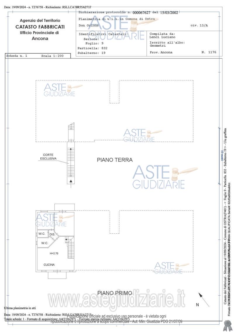 Planimetria del bene