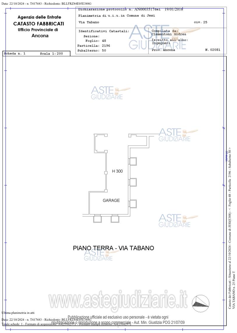 Planimetria del bene