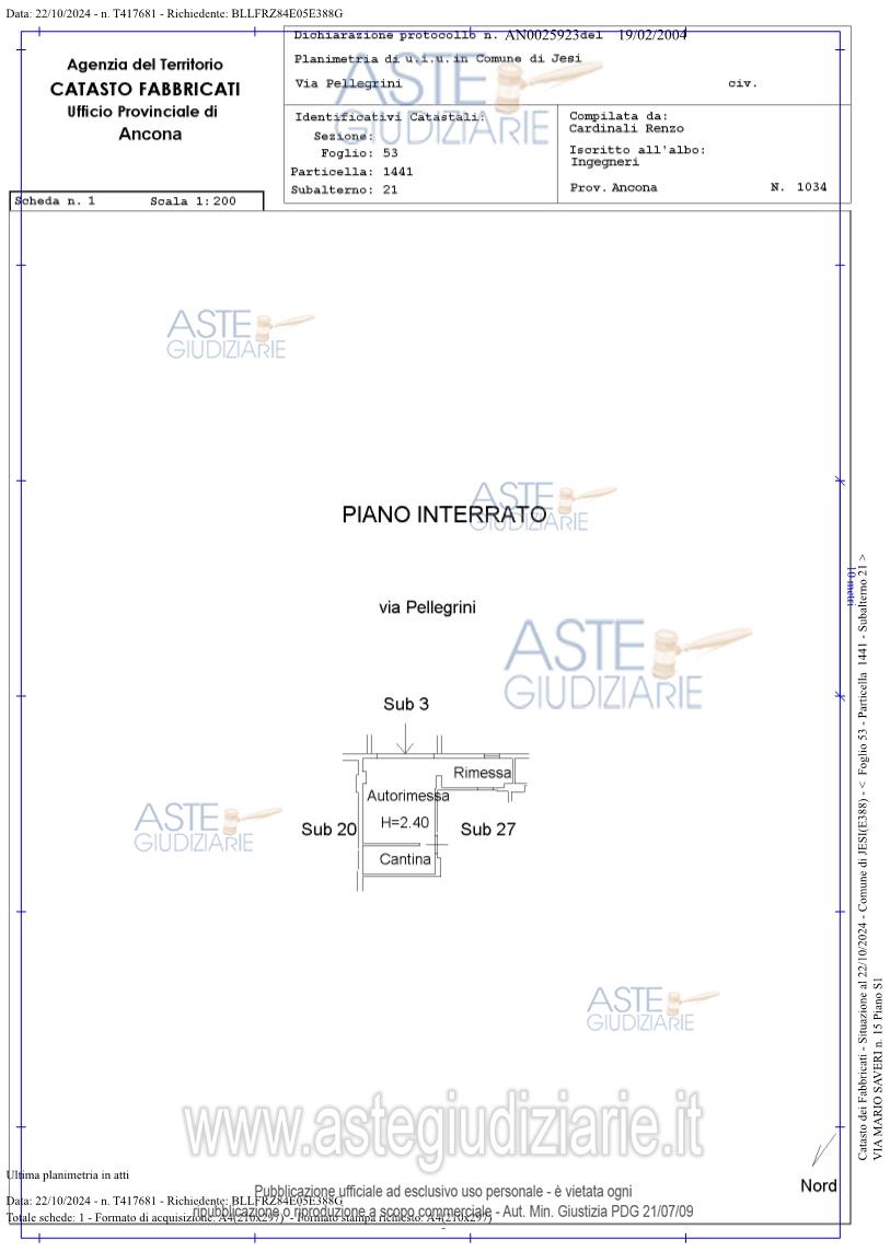 Planimetria del bene