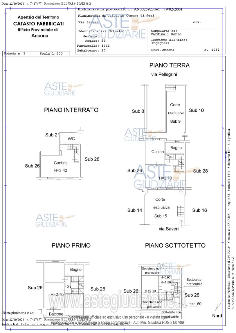 Planimetria del bene
