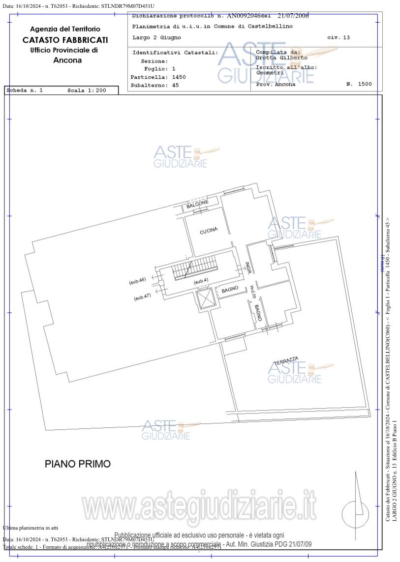 Planimetria del bene