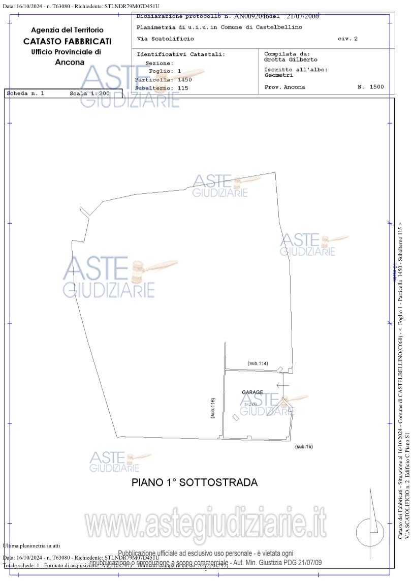 Planimetria del bene