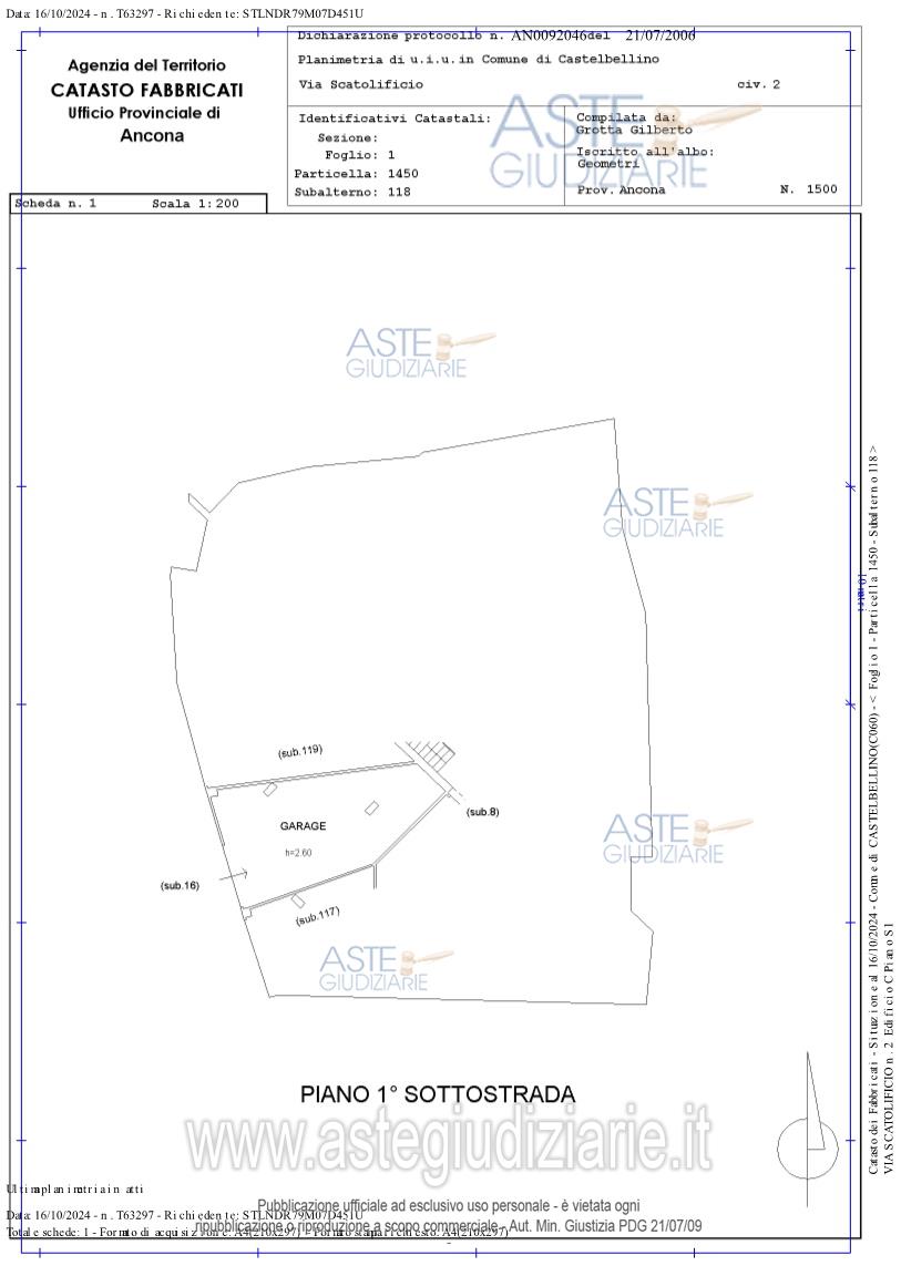 Planimetria del bene
