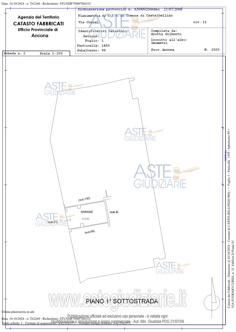 Planimetria del bene