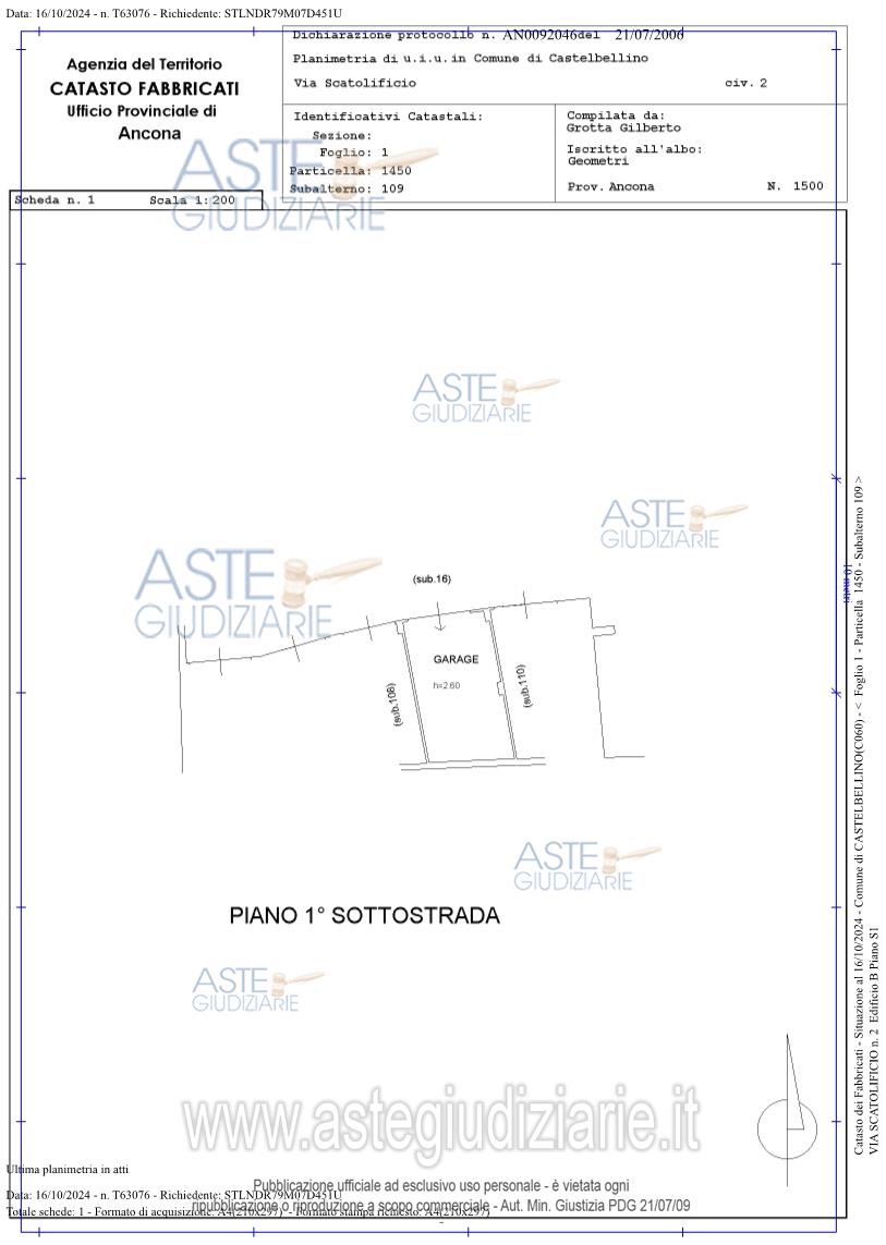 Planimetria del bene