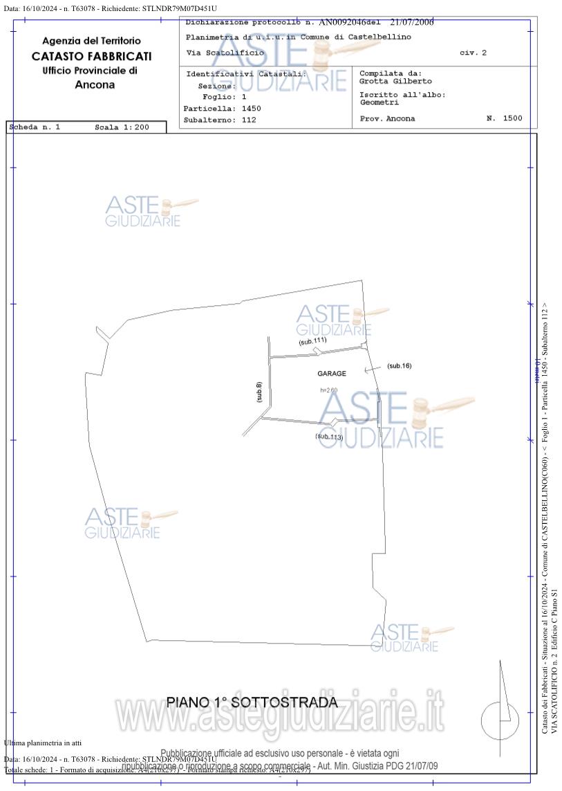 Planimetria del bene