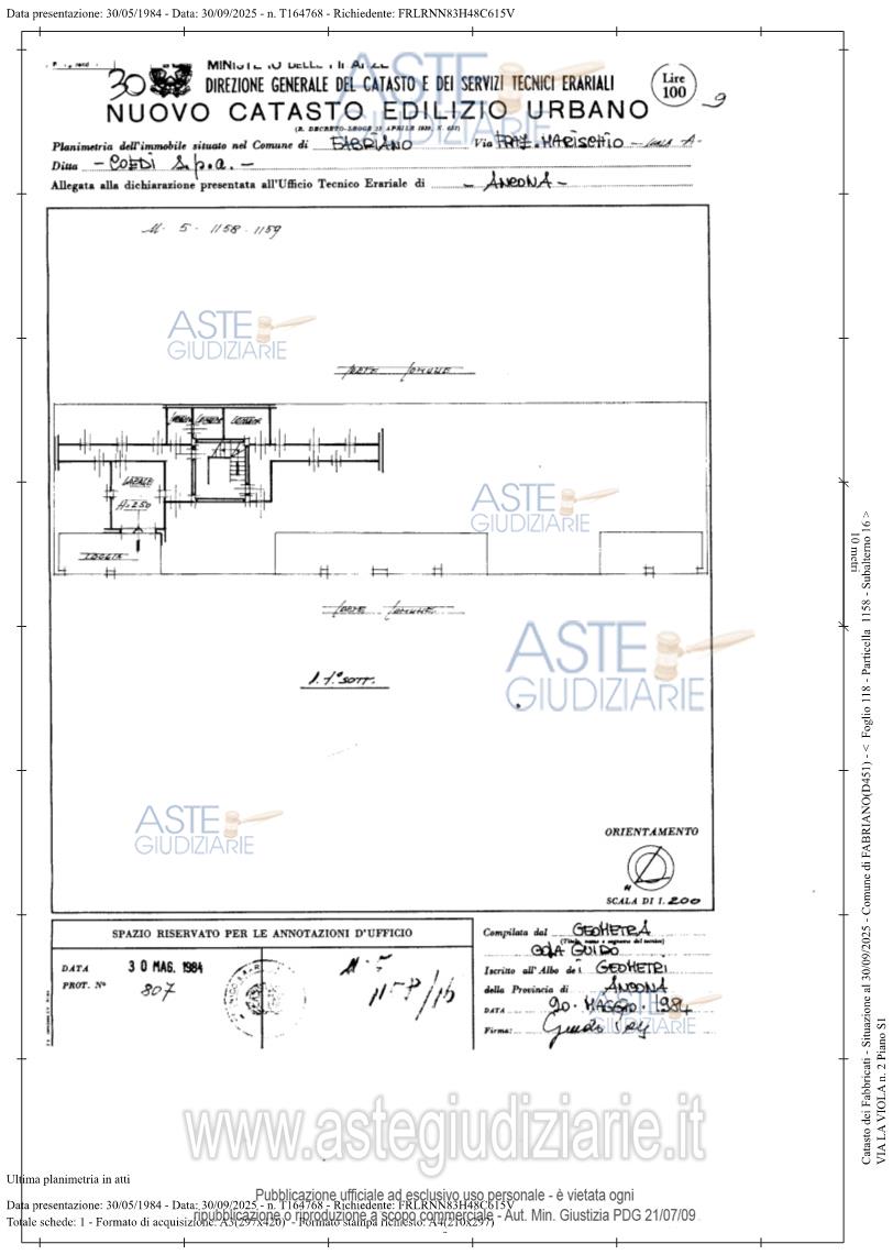 Planimetria del bene