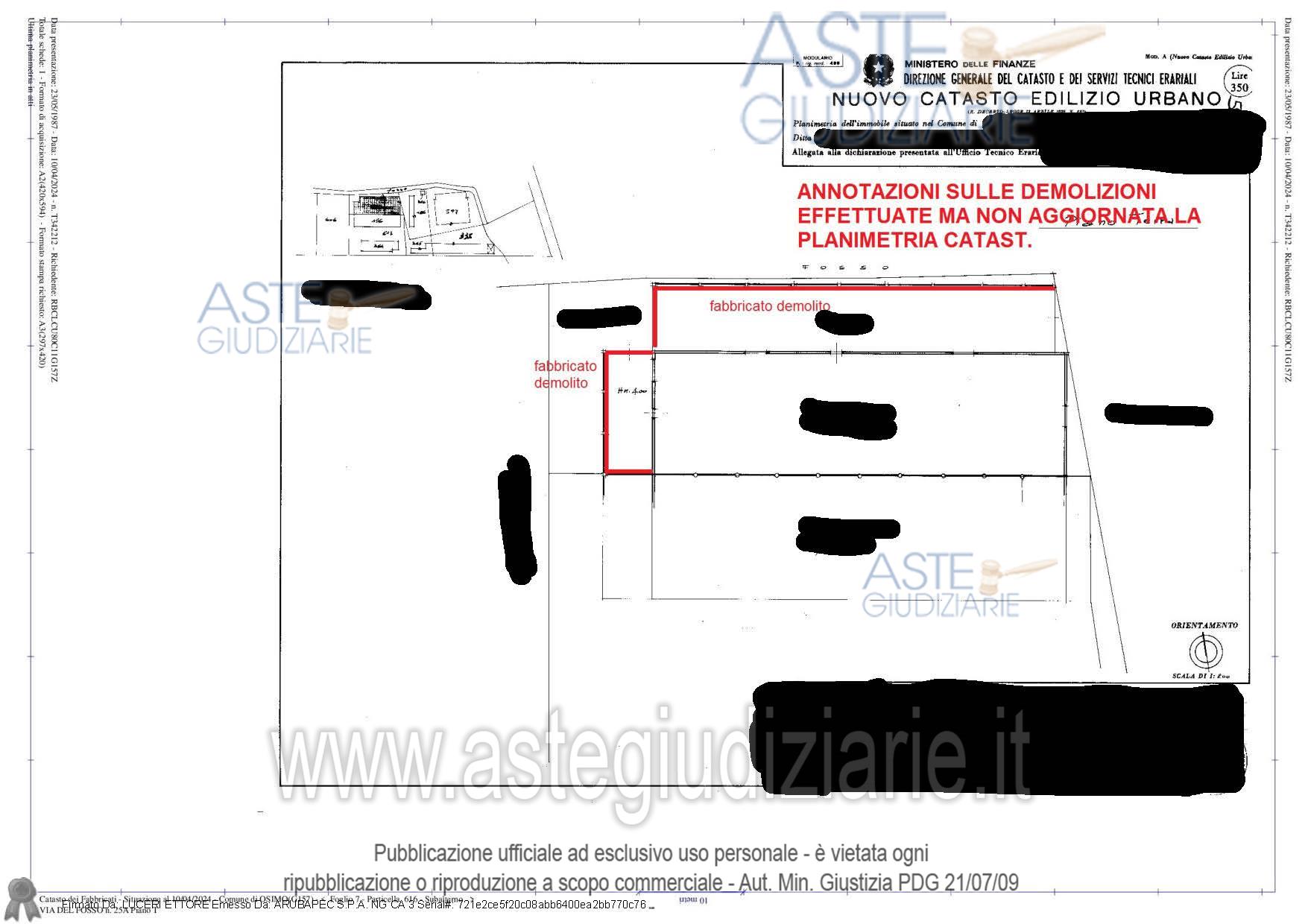 Planimetria del bene