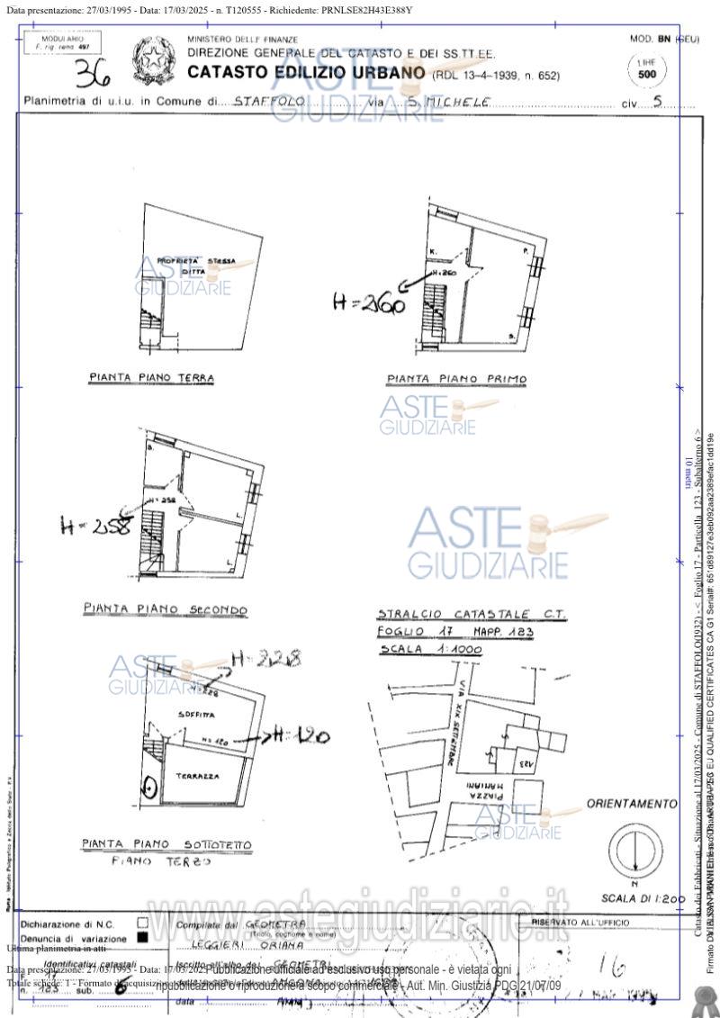 Planimetria del bene