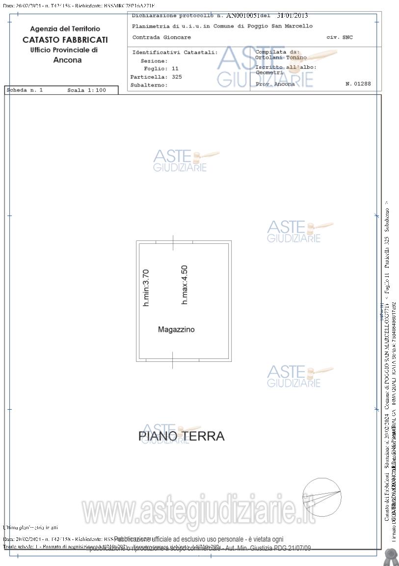 Planimetria del bene