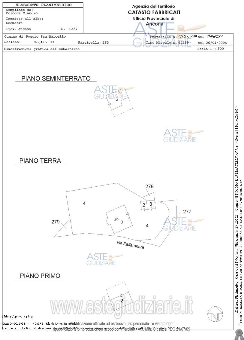 Planimetria del bene