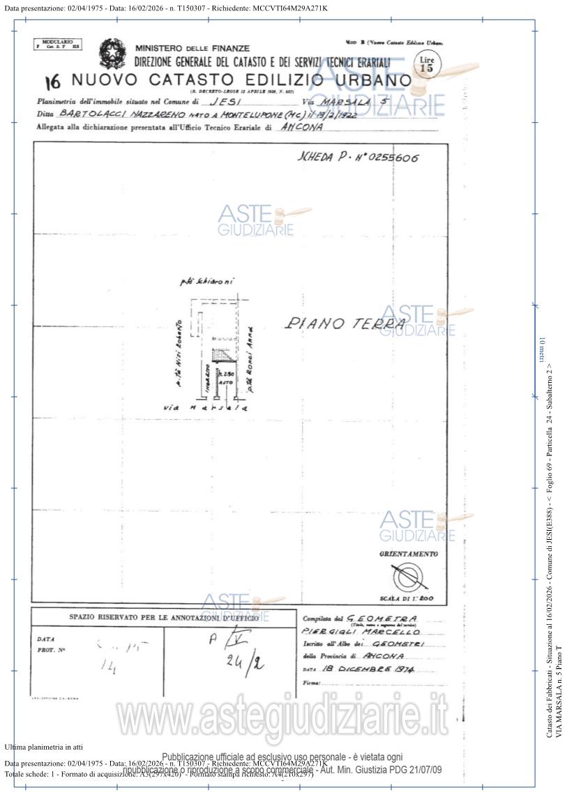 Planimetria del bene