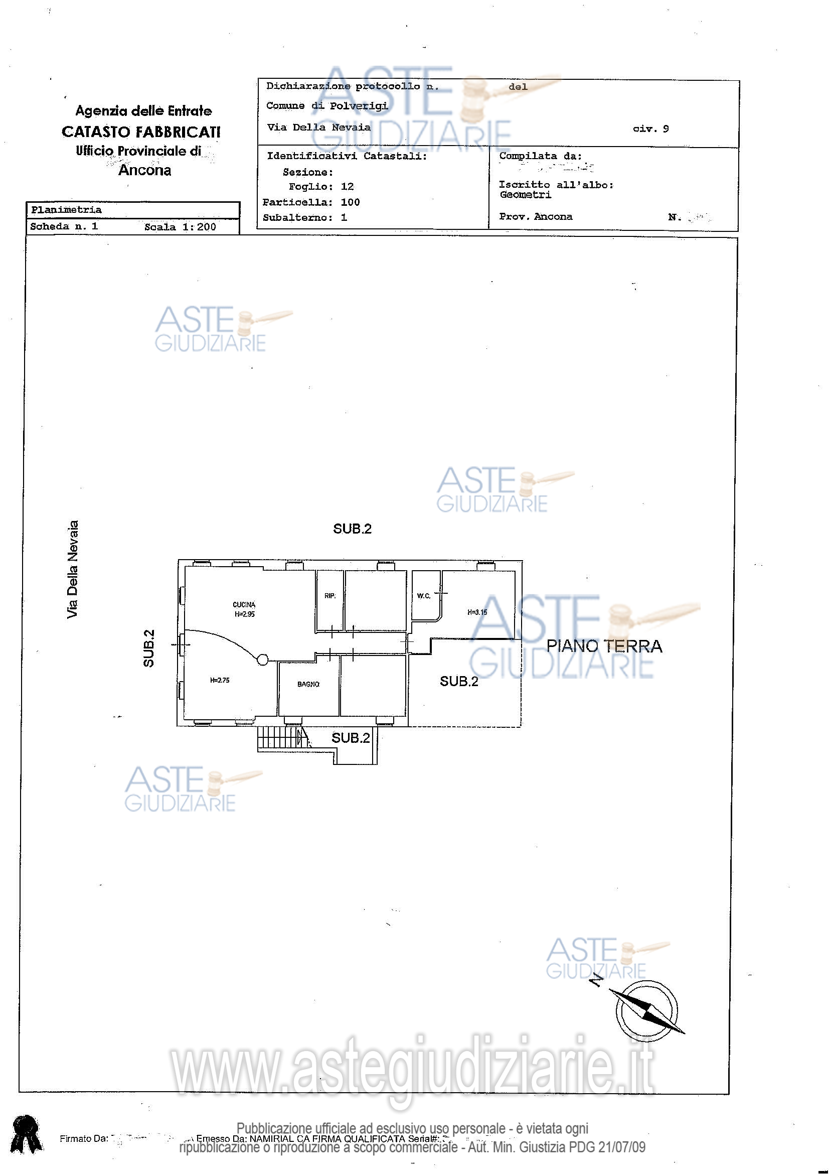 Planimetria del bene