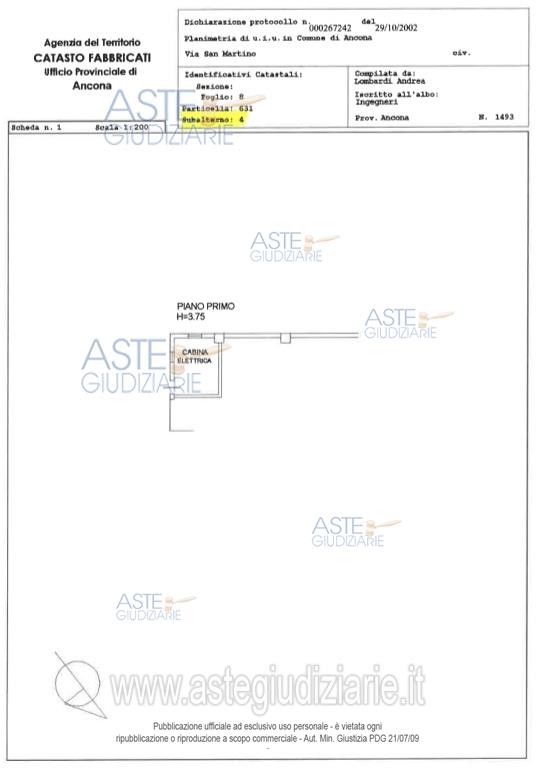 Planimetria del bene