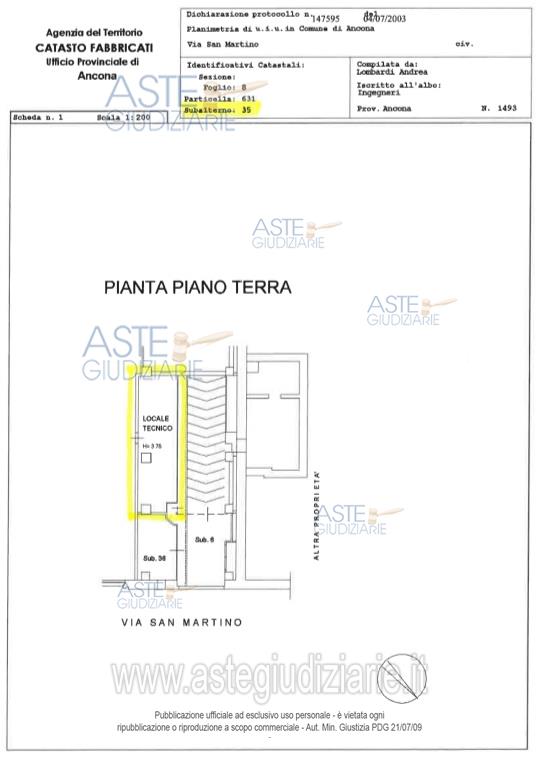 Planimetria del bene