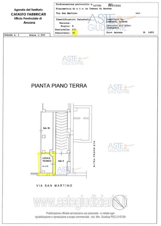 Planimetria del bene