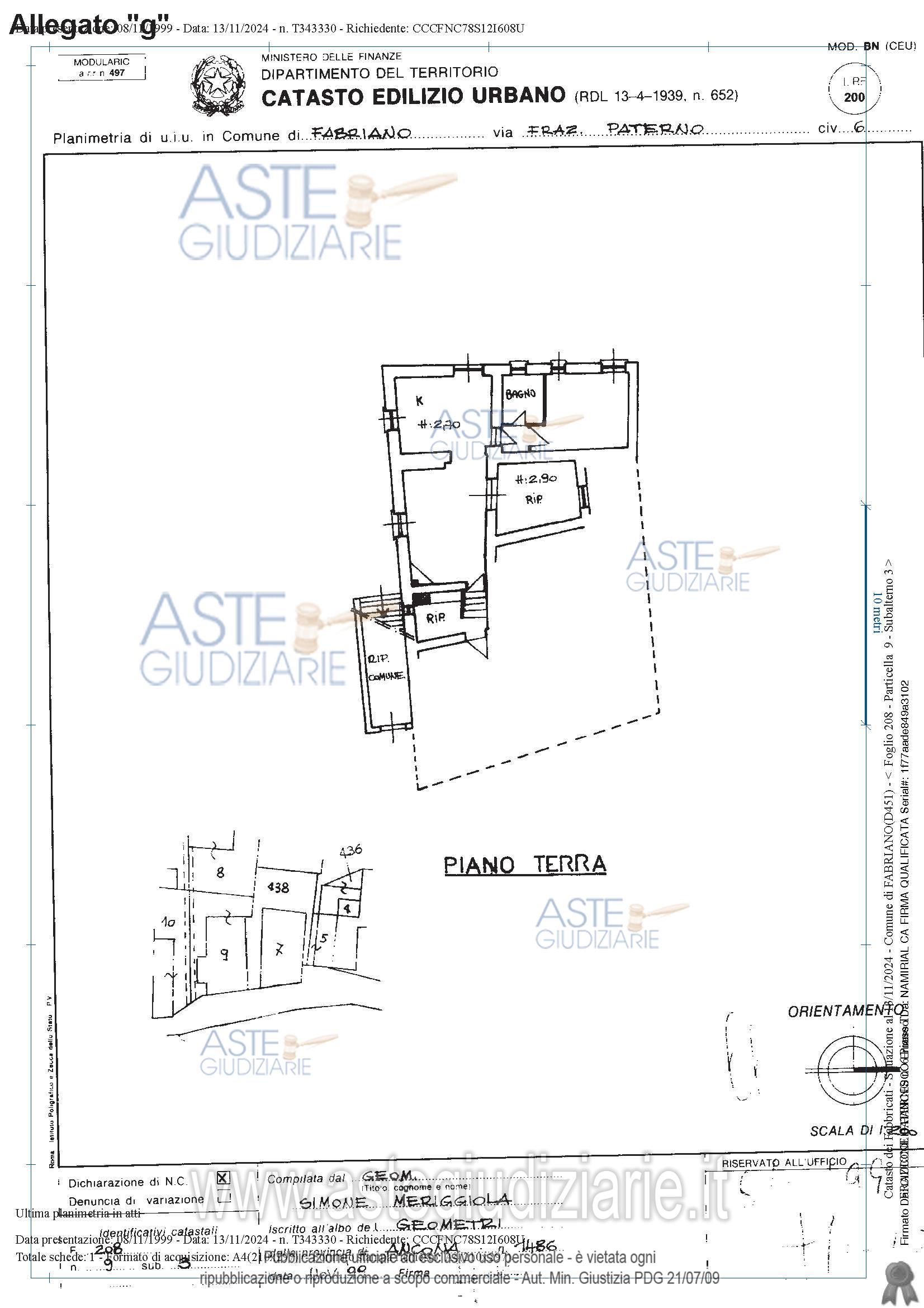 Planimetria del bene