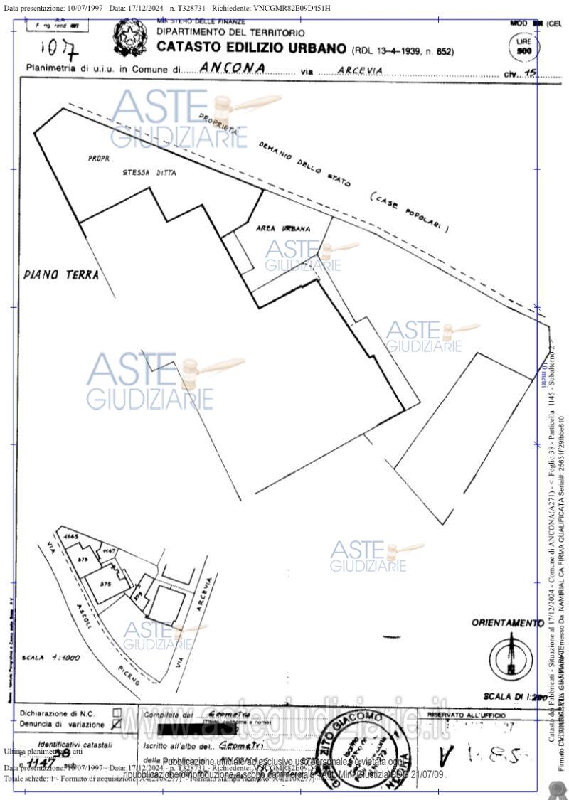 Planimetria del bene