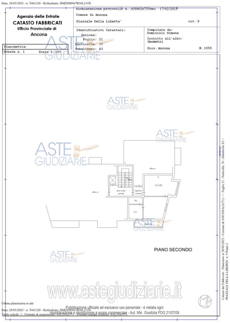 Planimetria del bene