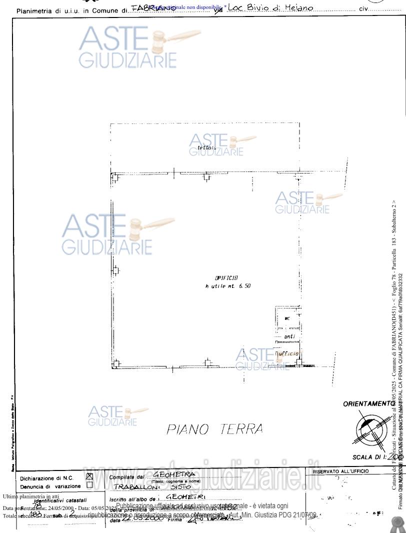 Planimetria del bene