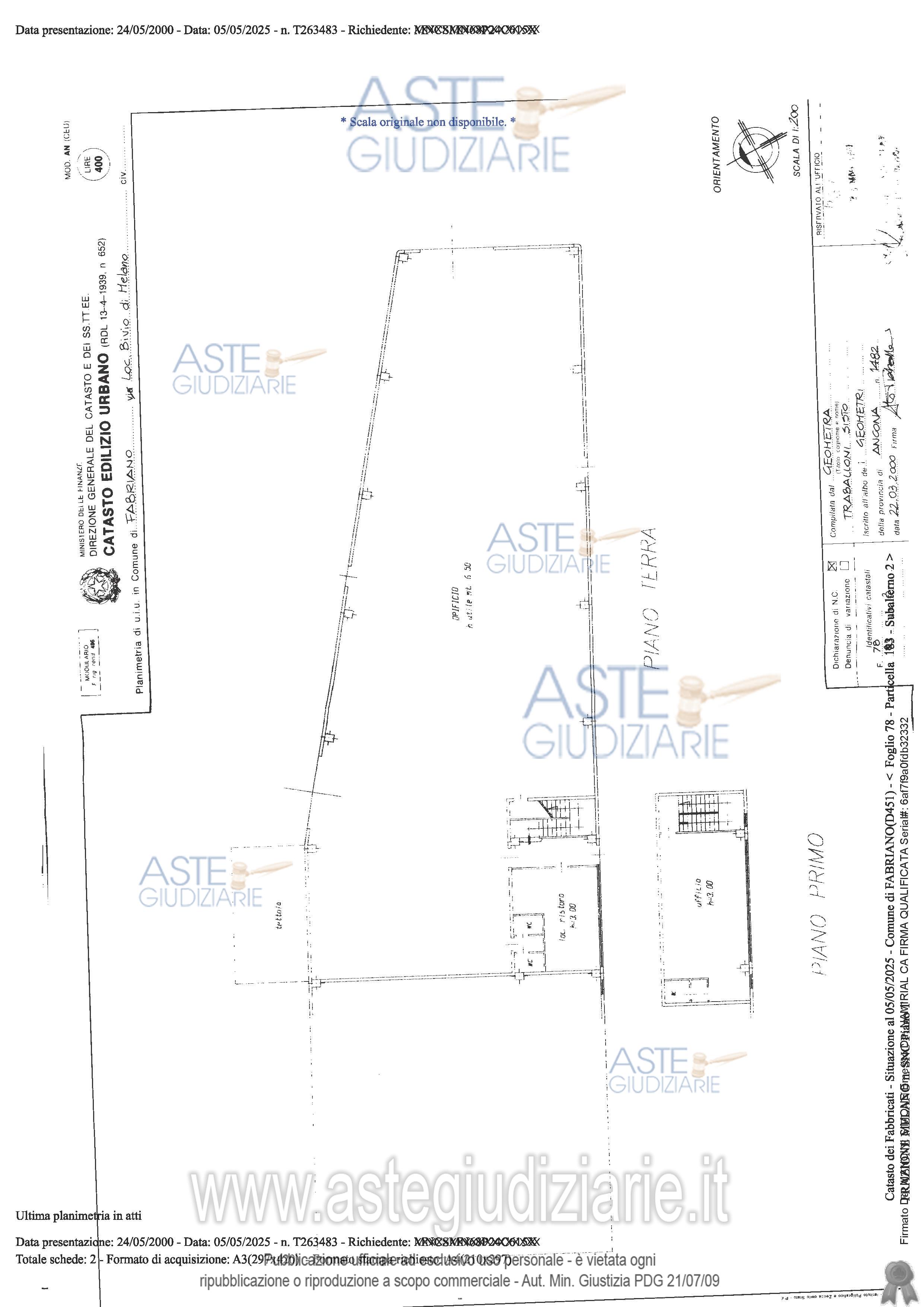 Planimetria del bene