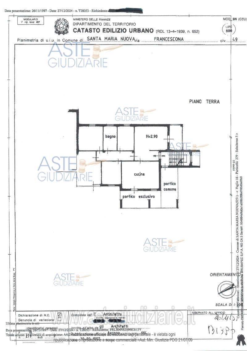 Planimetria del bene