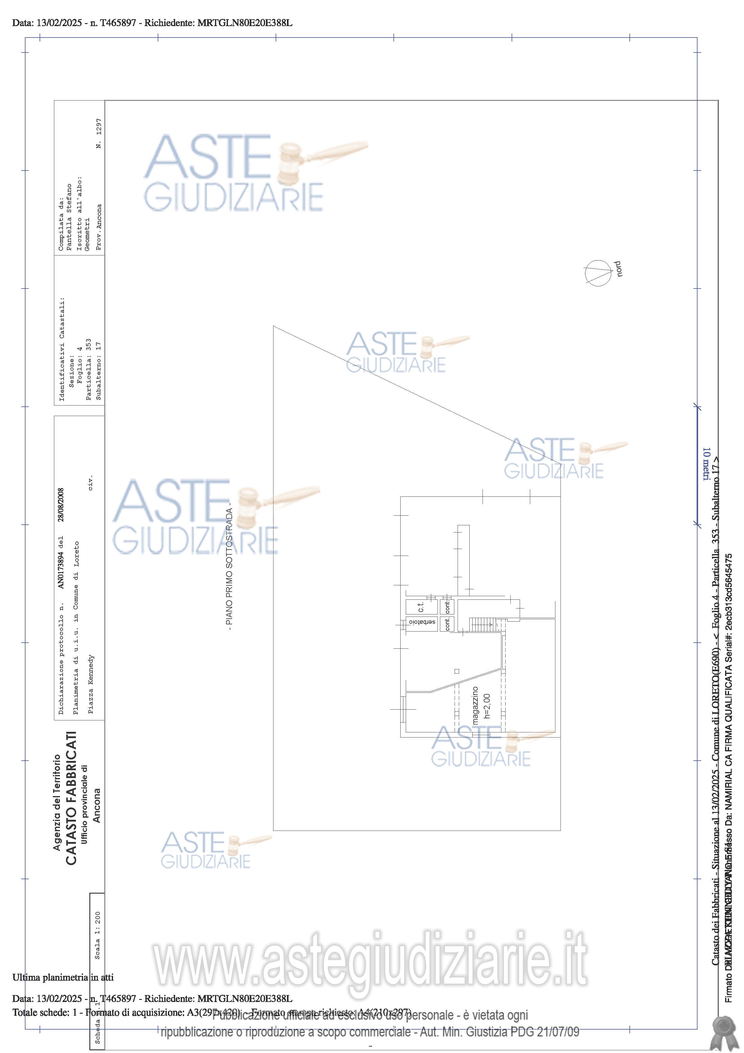 Planimetria del bene