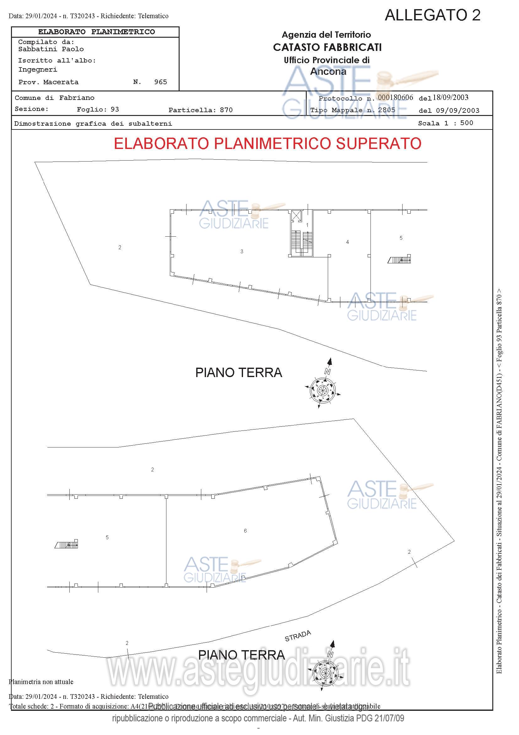 Planimetria del bene