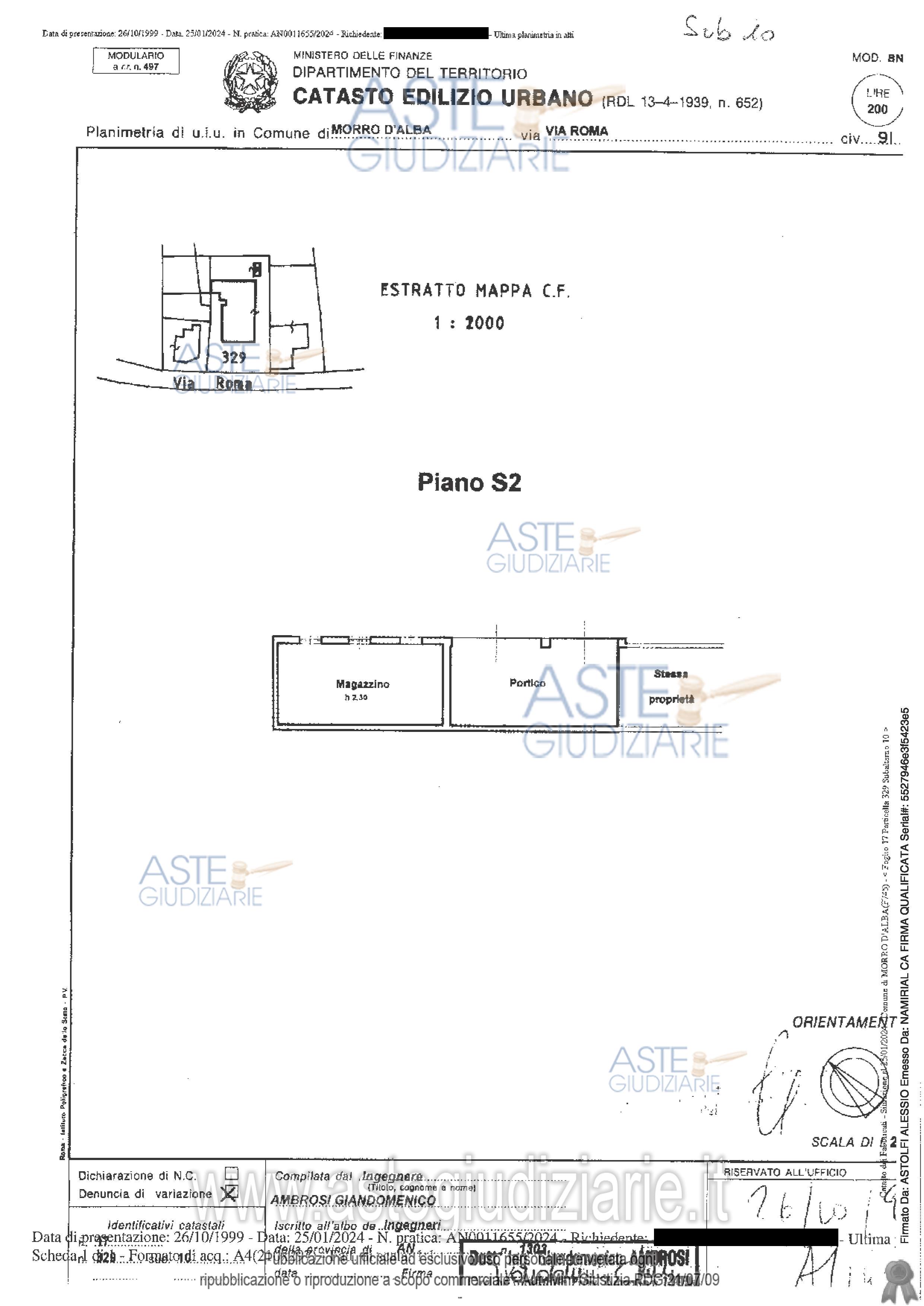 Planimetria del bene