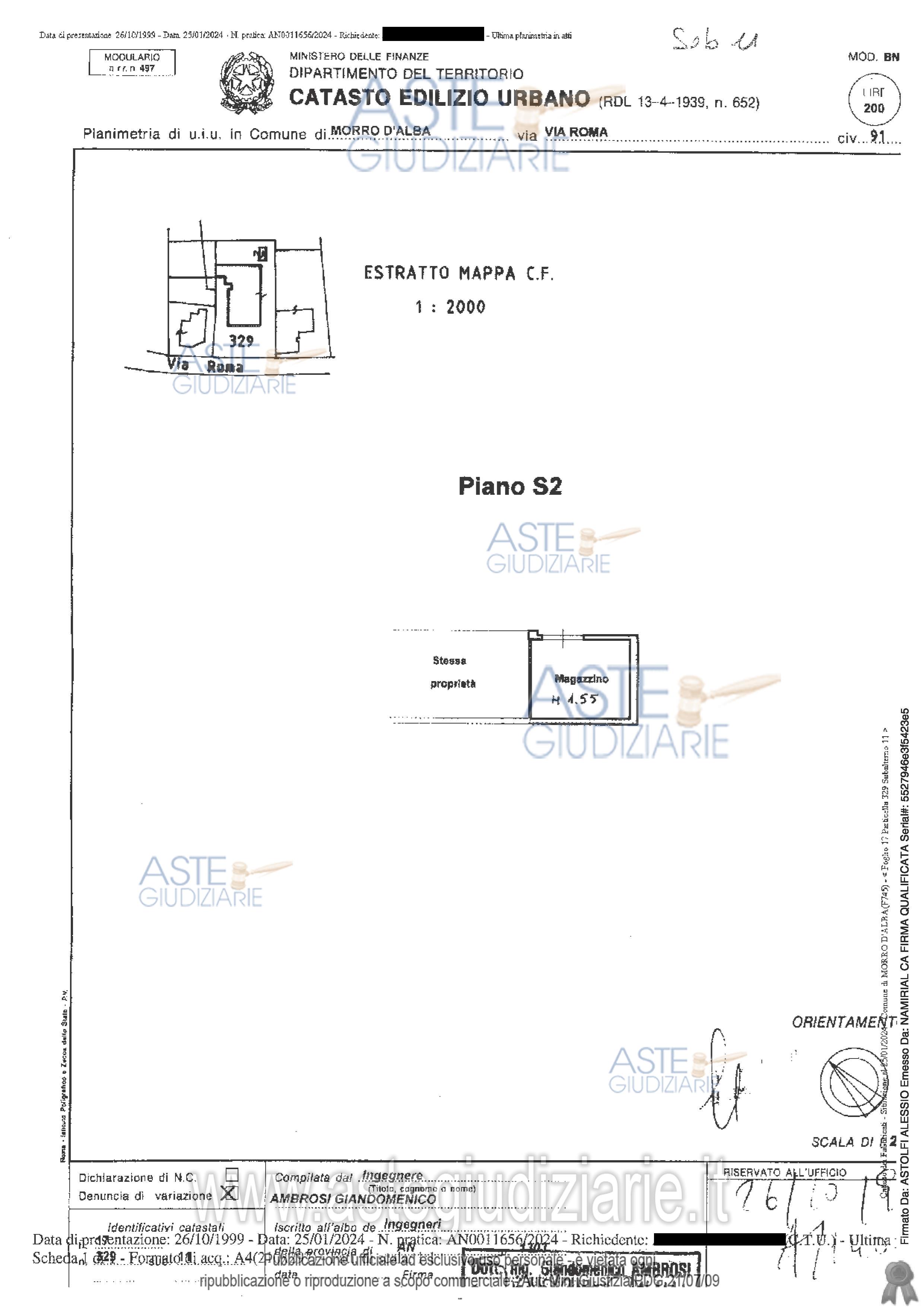 Planimetria del bene