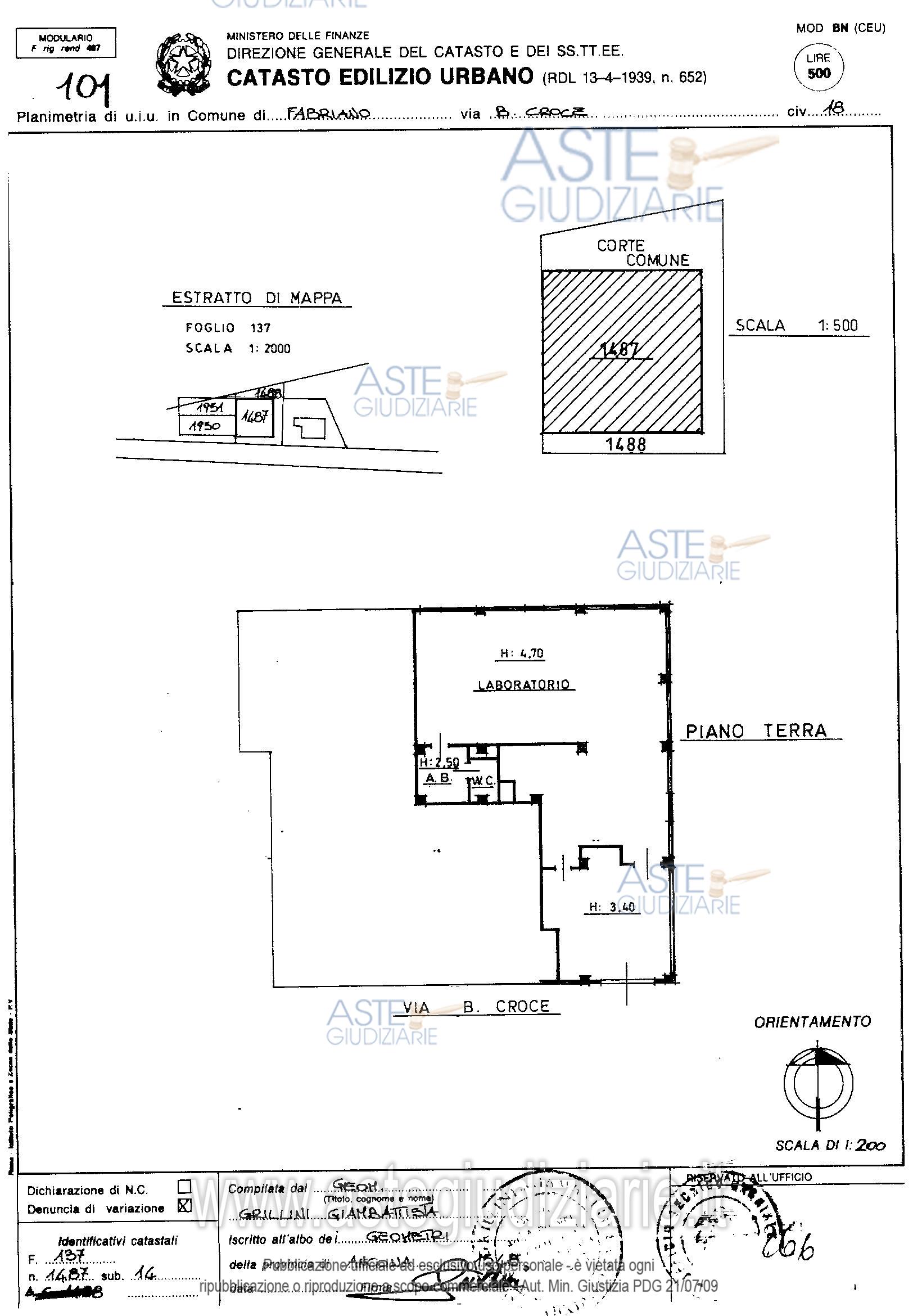Planimetria del bene