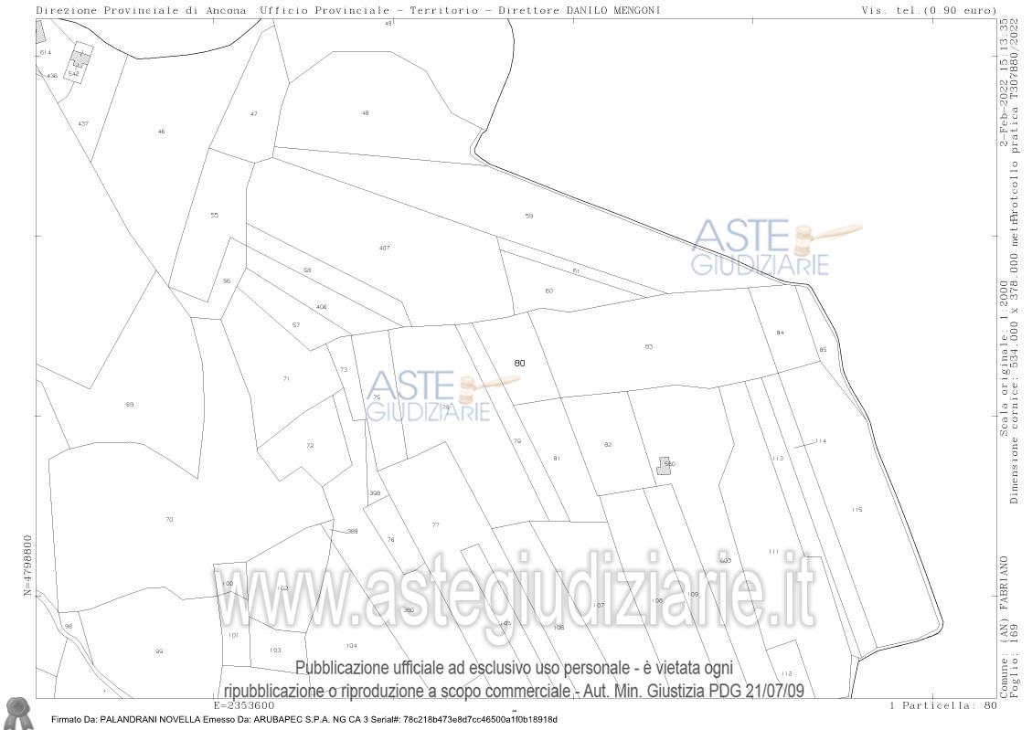 Planimetria del bene