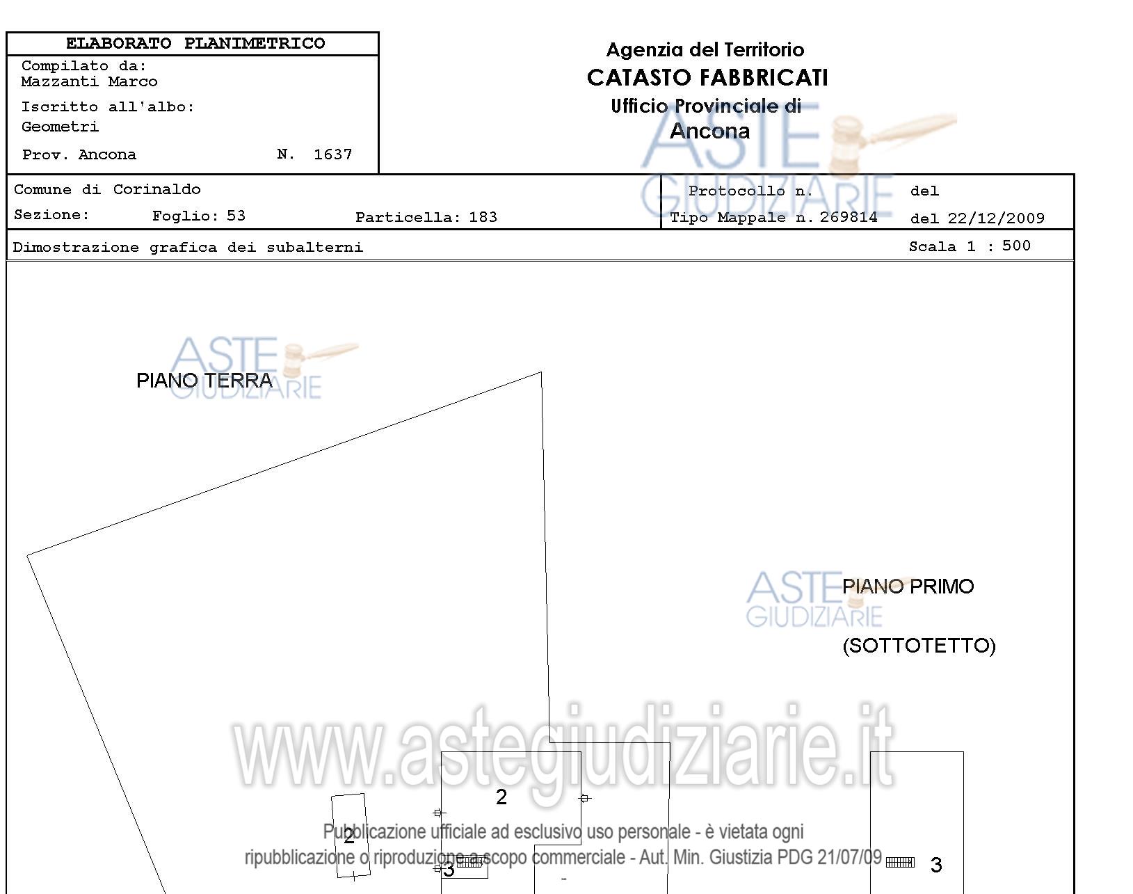 Planimetria del bene