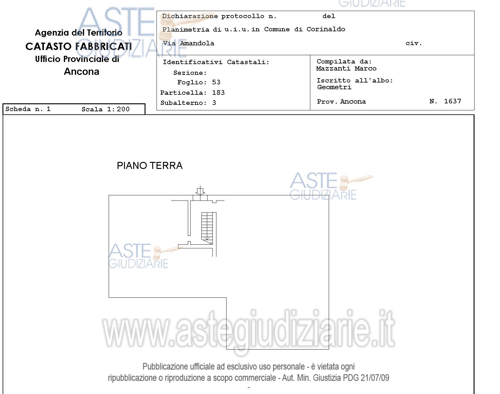 Planimetria del bene