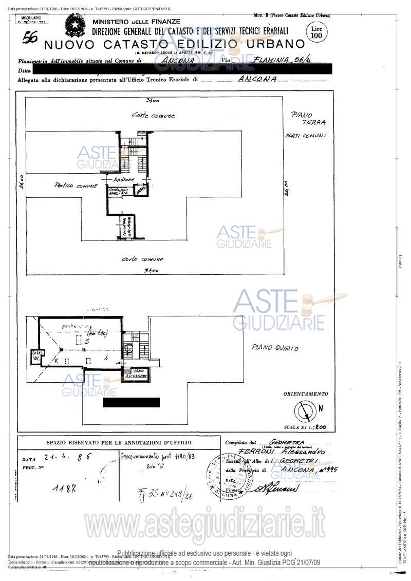 Planimetria del bene