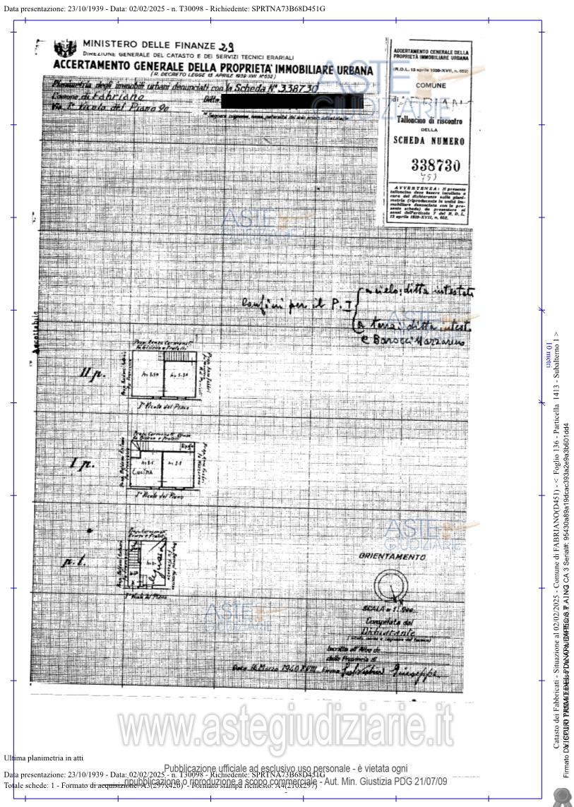 Planimetria del bene