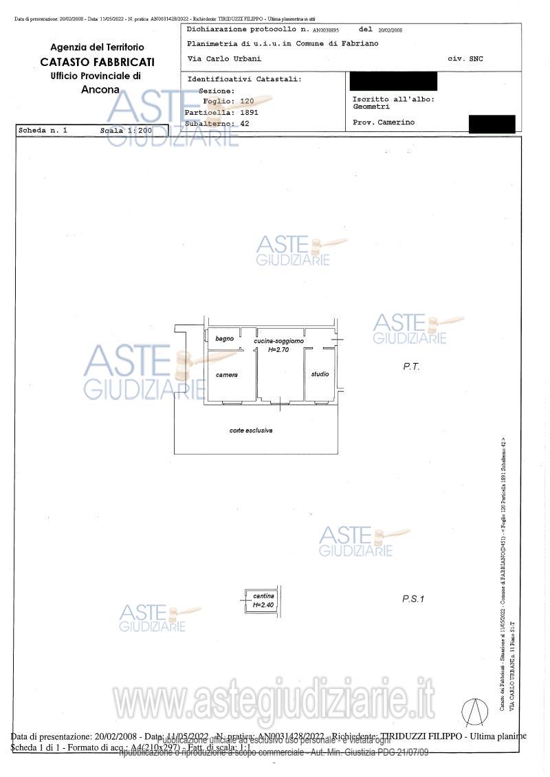 Planimetria del bene