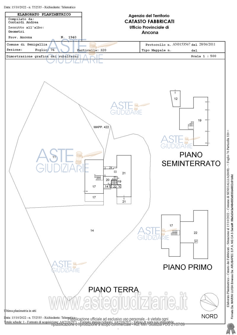 Planimetria del bene