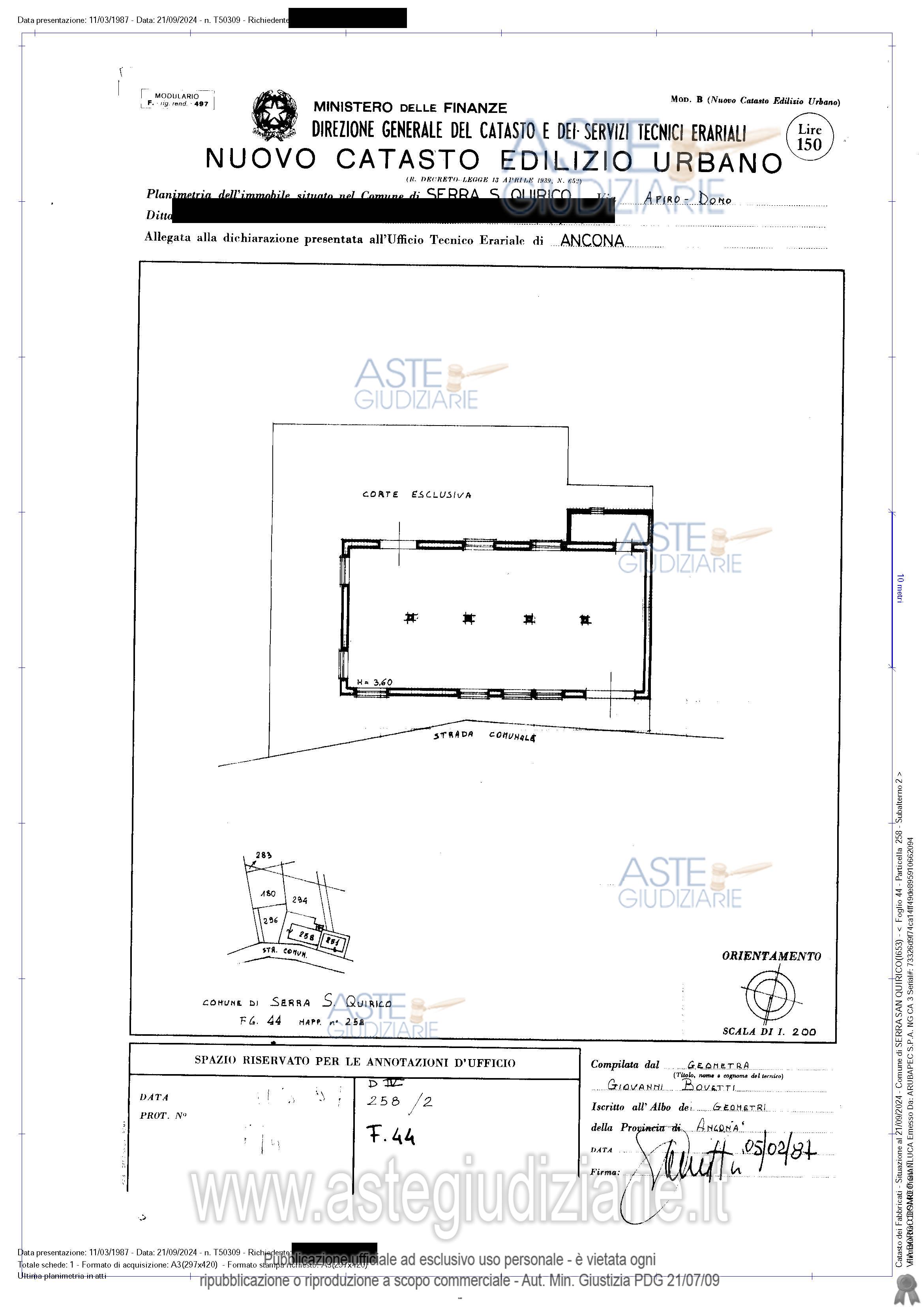 Planimetria del bene