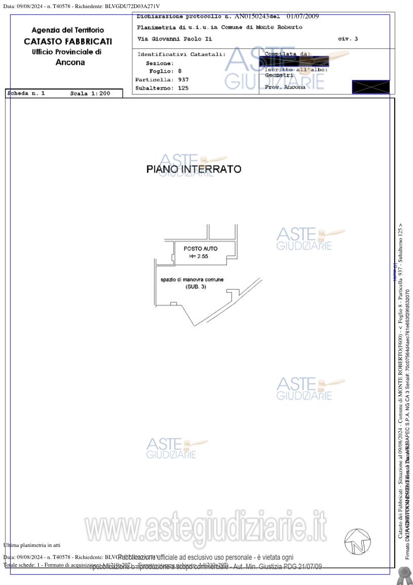 Planimetria del bene
