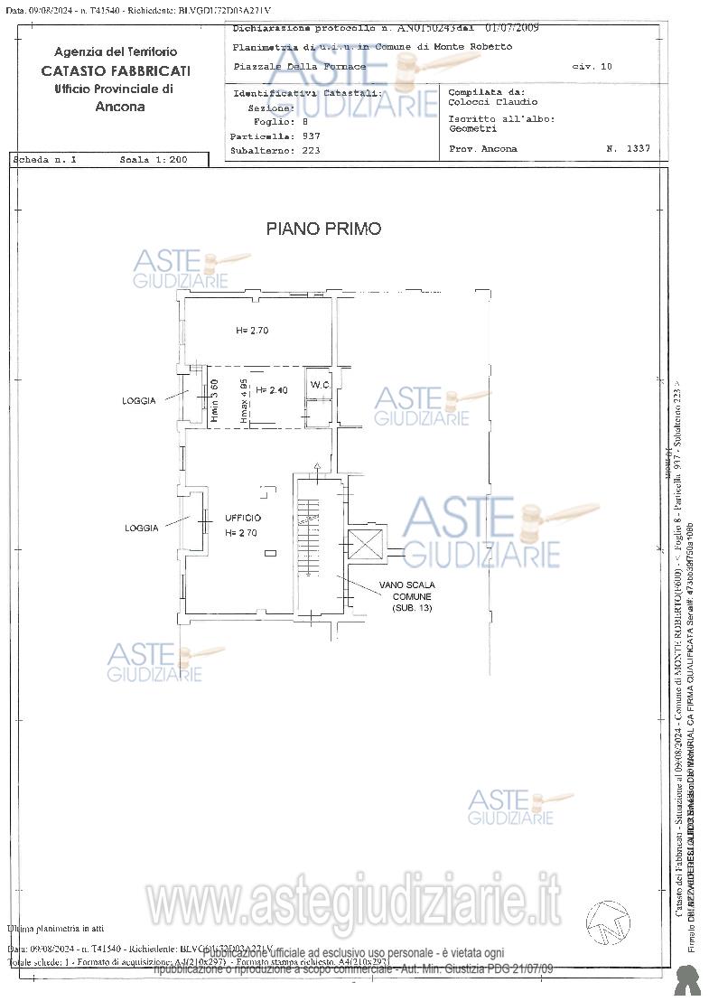 Planimetria del bene